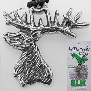 🦌 Amulet 𝐄𝐋𝐊 ANIMAL SPIRIT StrengthPower Defense (VIKING ALGIZ RUNE) Pendant